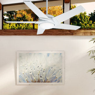 Casablanca 54 inch Stealth Snow White Ceiling Fan with LED Light Kit and Handheld Remote