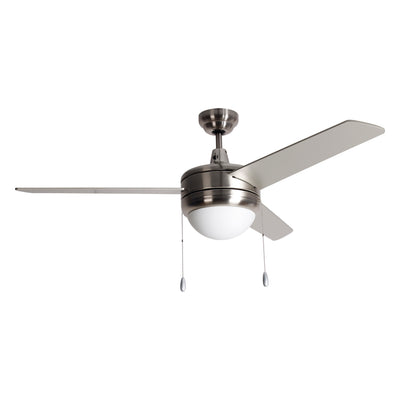 50 Inch Contempo AC Brushed Nickel Indoor Ceiling Fan 3-Blade Reversible