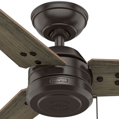 36 inch Cassius Noble Bronze Damp Rated Ceiling Fan and Pull Chain