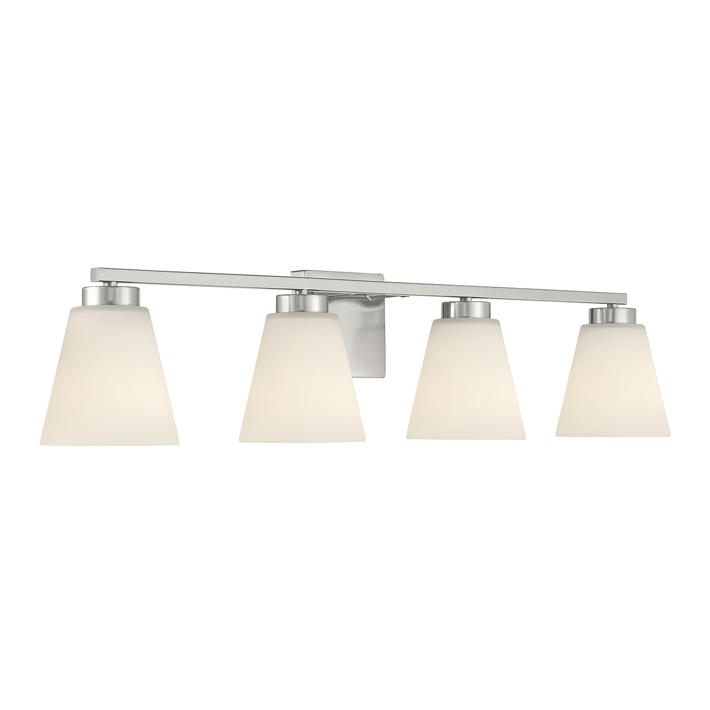 31-inch Strayhan Brushed Nickel 4-Light White Frosted Glass Bathroom Vanity Light