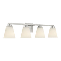31-inch Strayhan Brushed Nickel 4-Light White Frosted Glass Bathroom Vanity Light