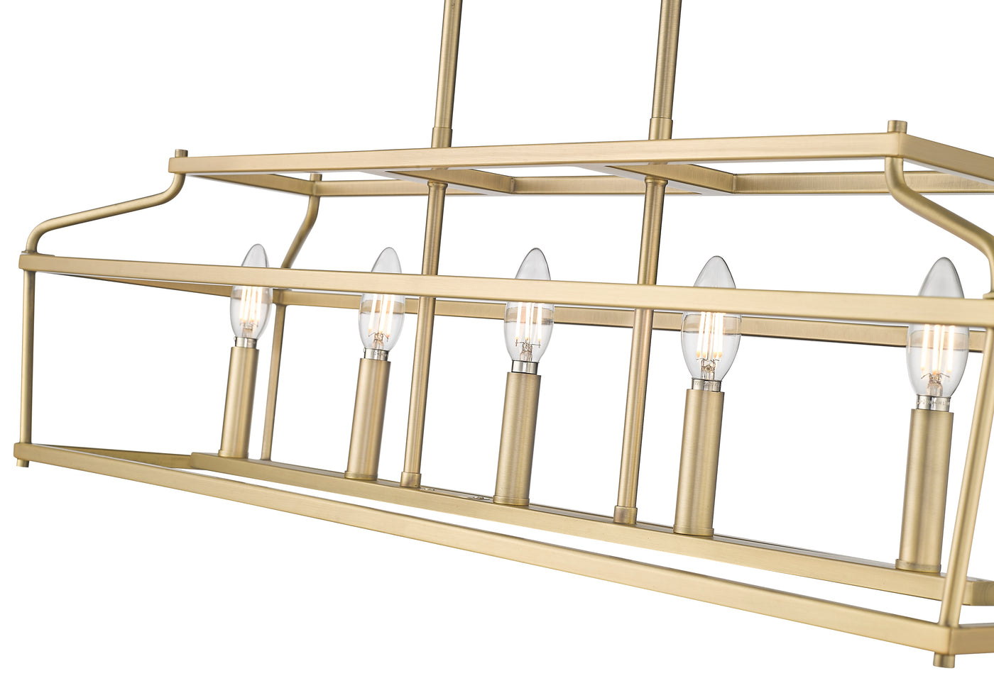 10.75'' Nellita Vintage Brass 5 Light Linear Chandelier