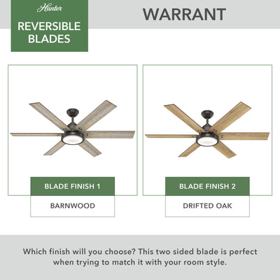 60 inch Warrant ENERGY STAR® Noble Bronze Ceiling Fan with LED Light Kit and Wall Control