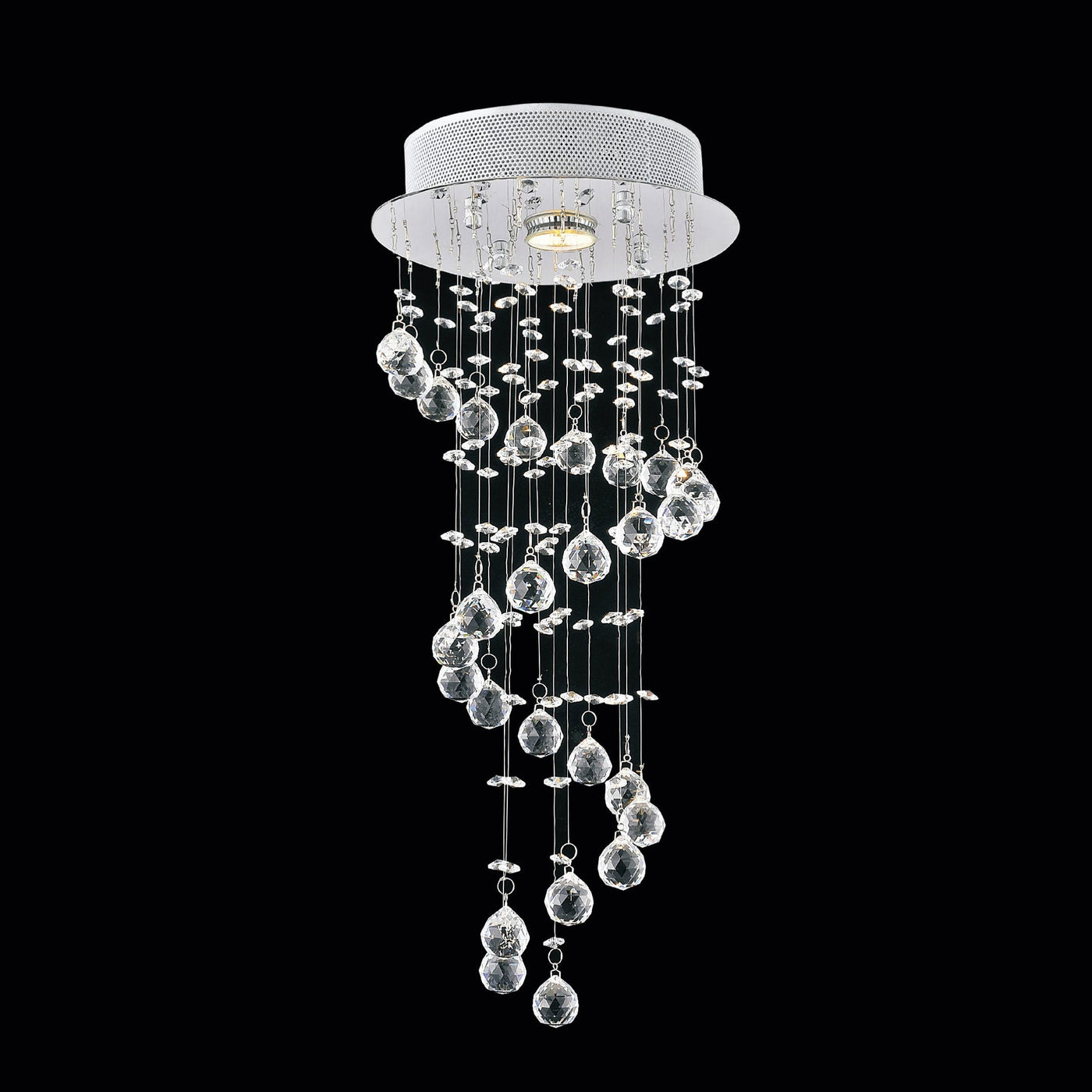 Spiral 1 Light Chrome Chandelier