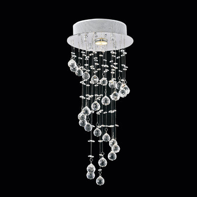 Spiral 1 Light Chrome Chandelier