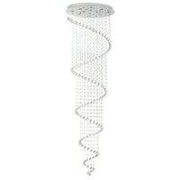 Spiral 12 Light Chrome Chandelier With Clear Crystal Design