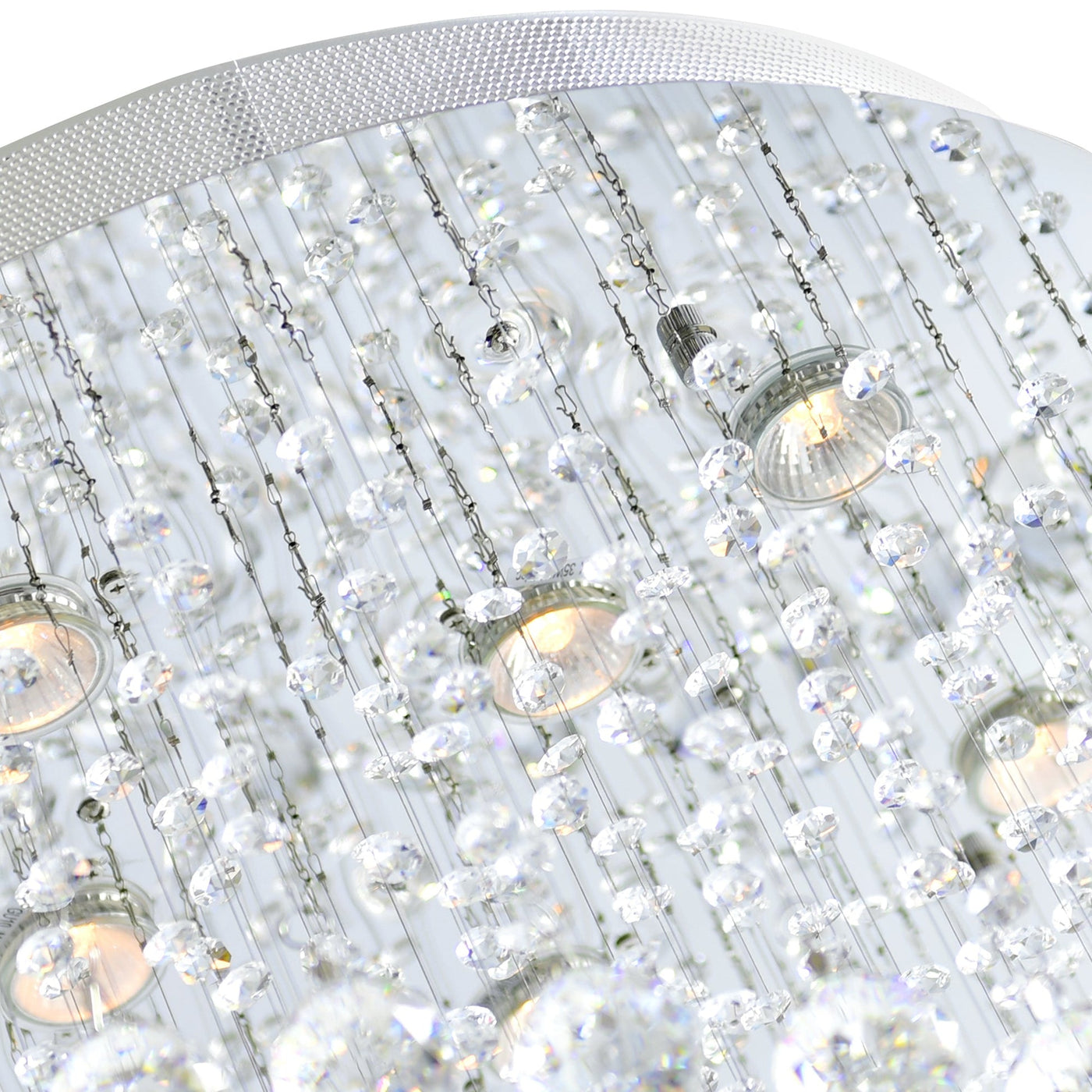 Spiral 12 Light Chrome Chandelier With Clear Crystal Design