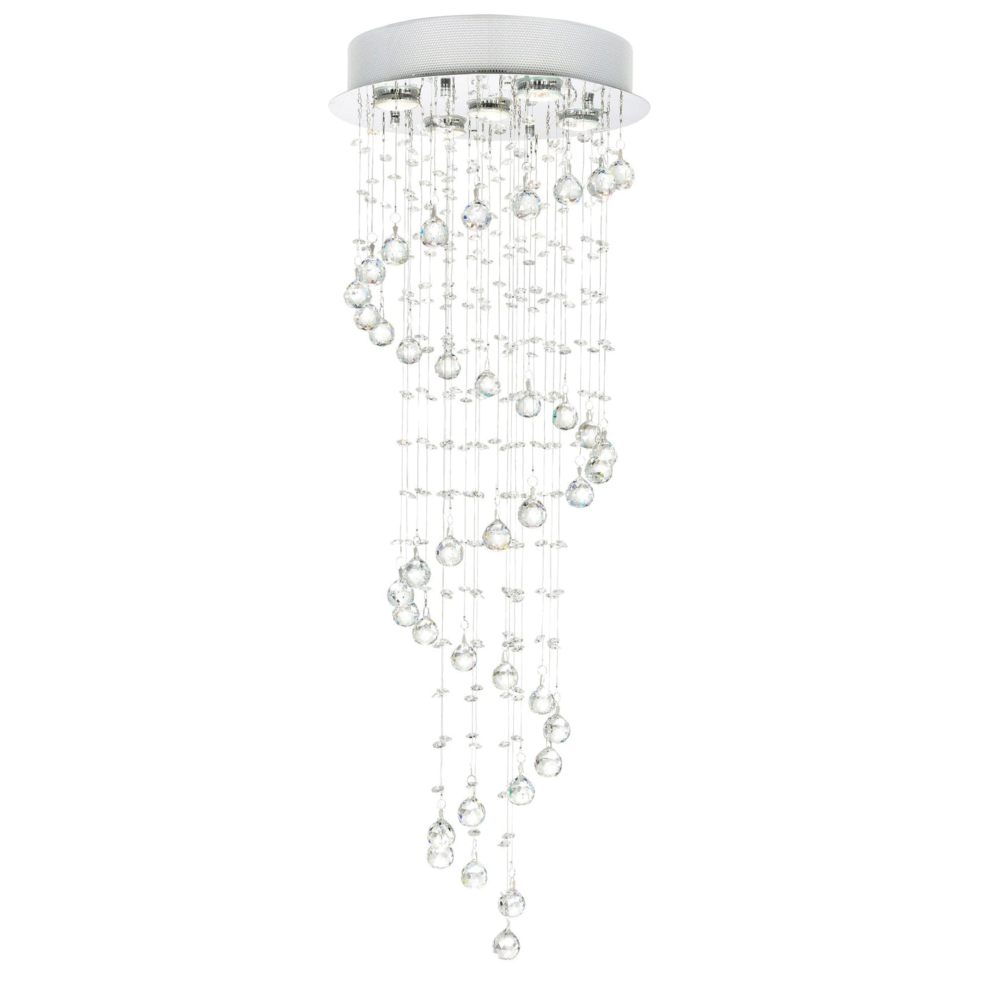 Spiral 5 Light Chrome Chandelier