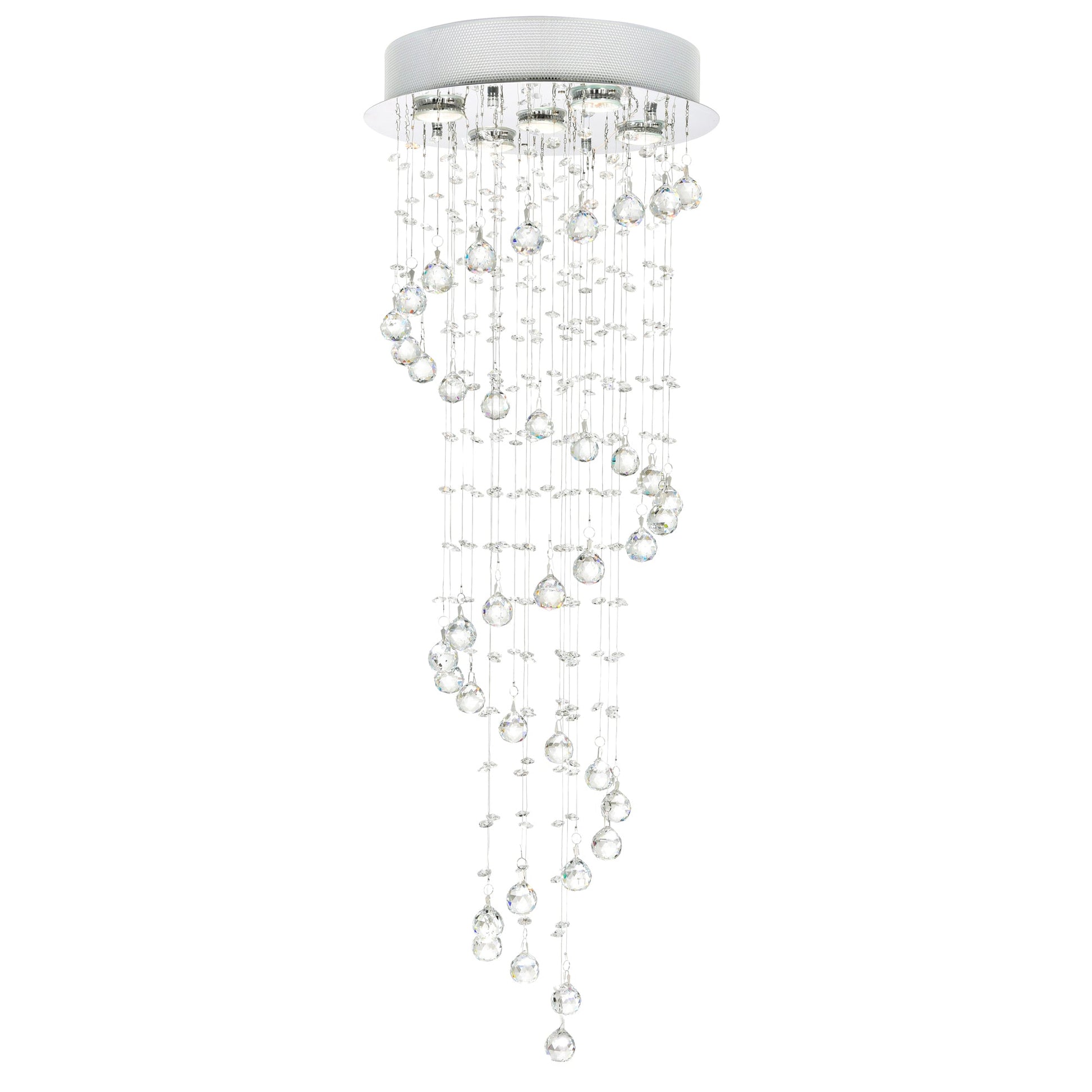 Spiral 5 Light Chrome Chandelier