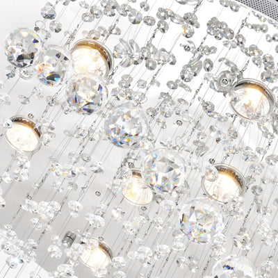 Spiral 6 Light Chrome Chandelier with Crystal Accents