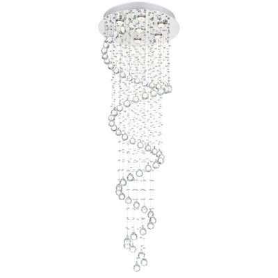 Spiral 7 Light Chrome Chandelier Flush Mount