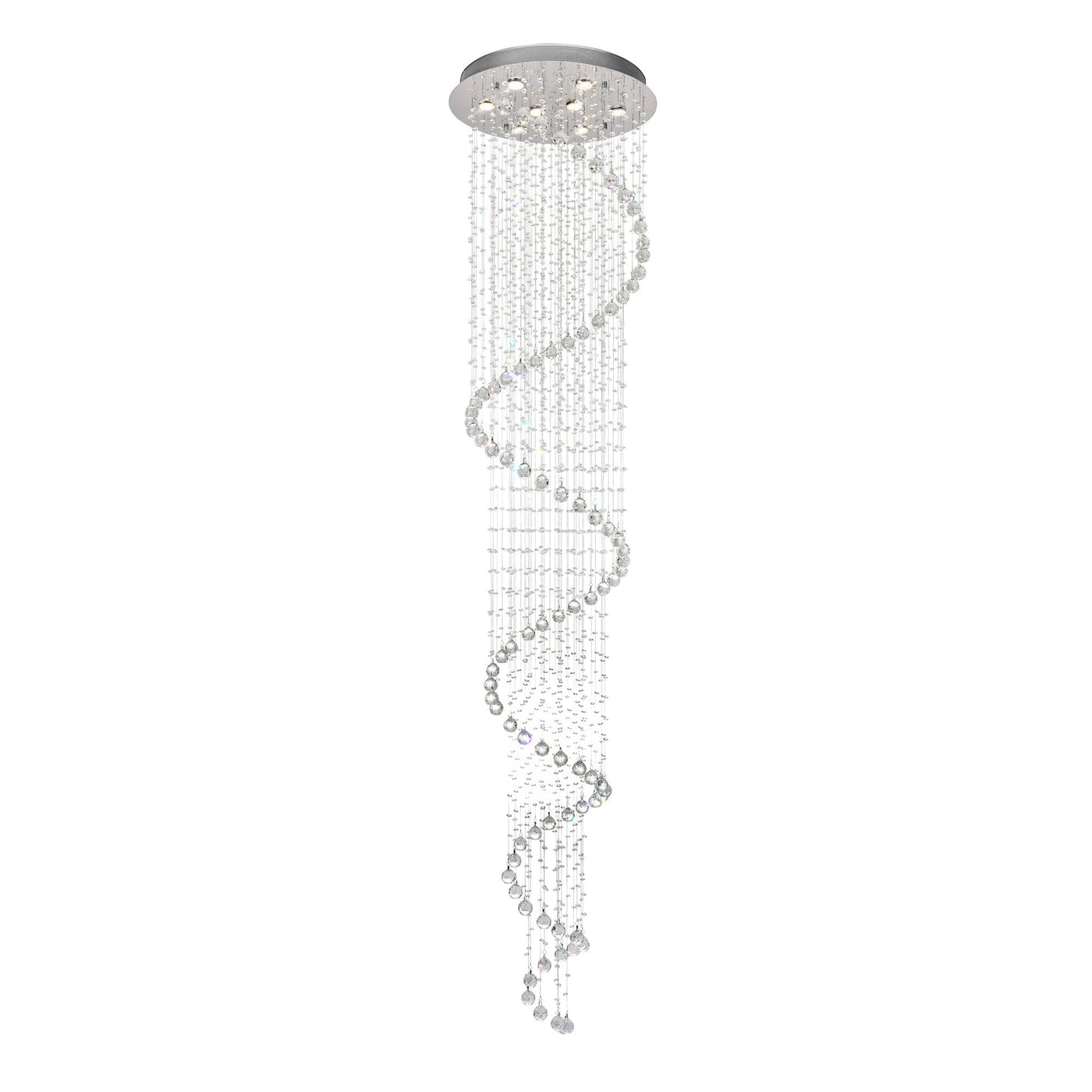 Spiral 8 Light Chrome Chandelier