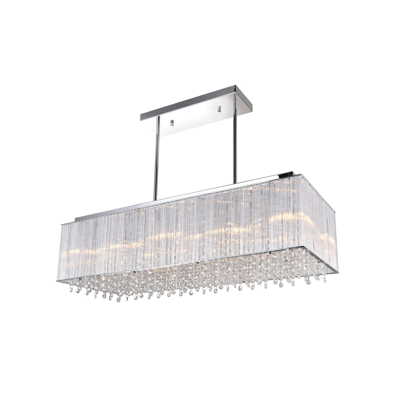 Spring Morning 10 Light Chrome Chandelier Drum Shade