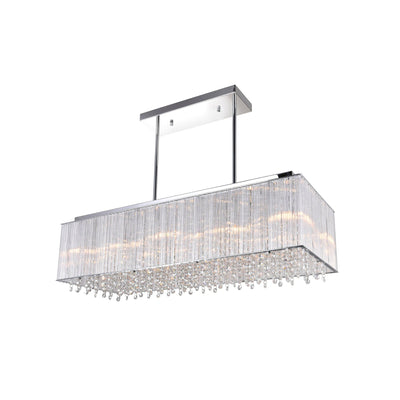 Spring Morning 10 Light Chrome Chandelier Drum Shade