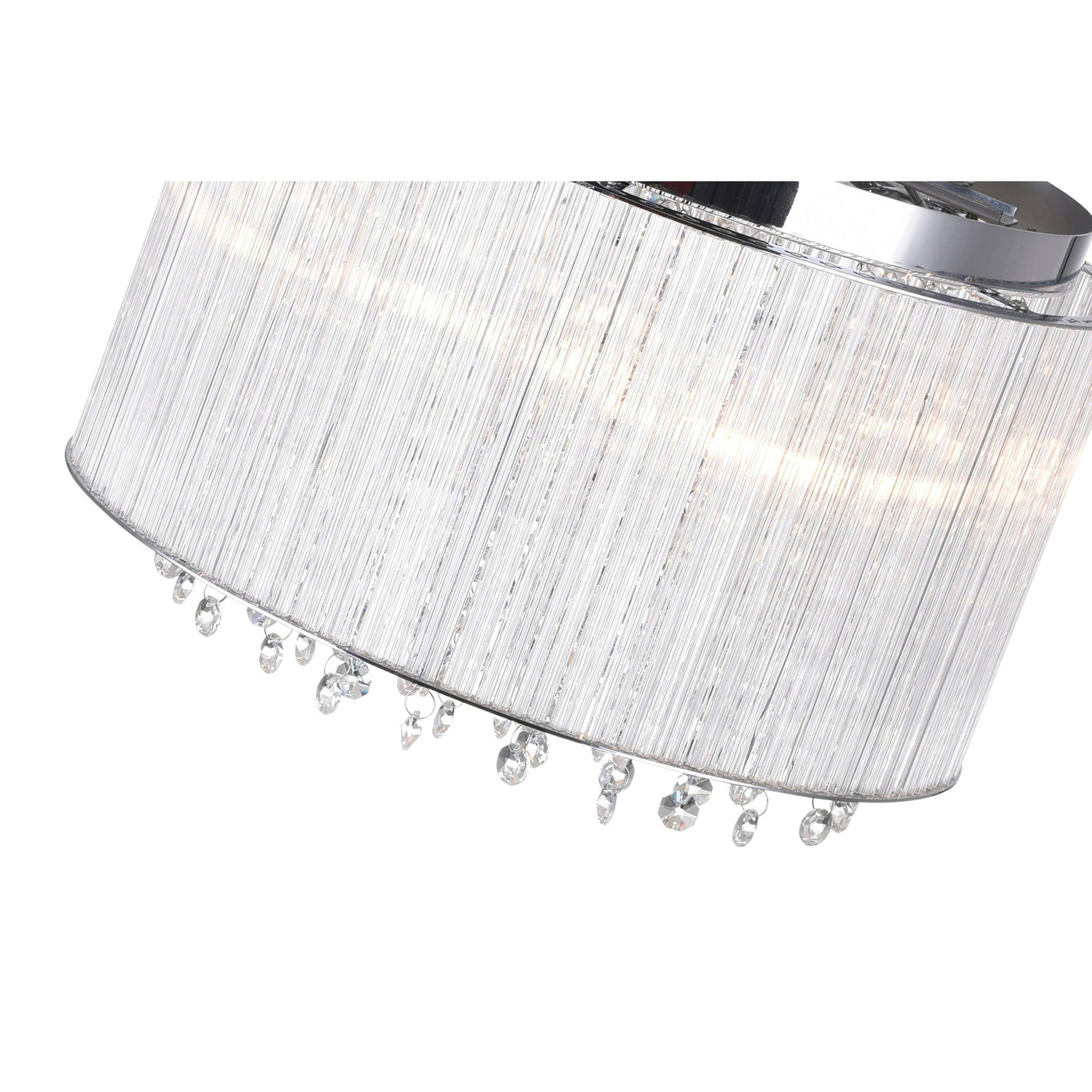 Spring Morning 6 Light Chrome Flush Mount Drum Shade