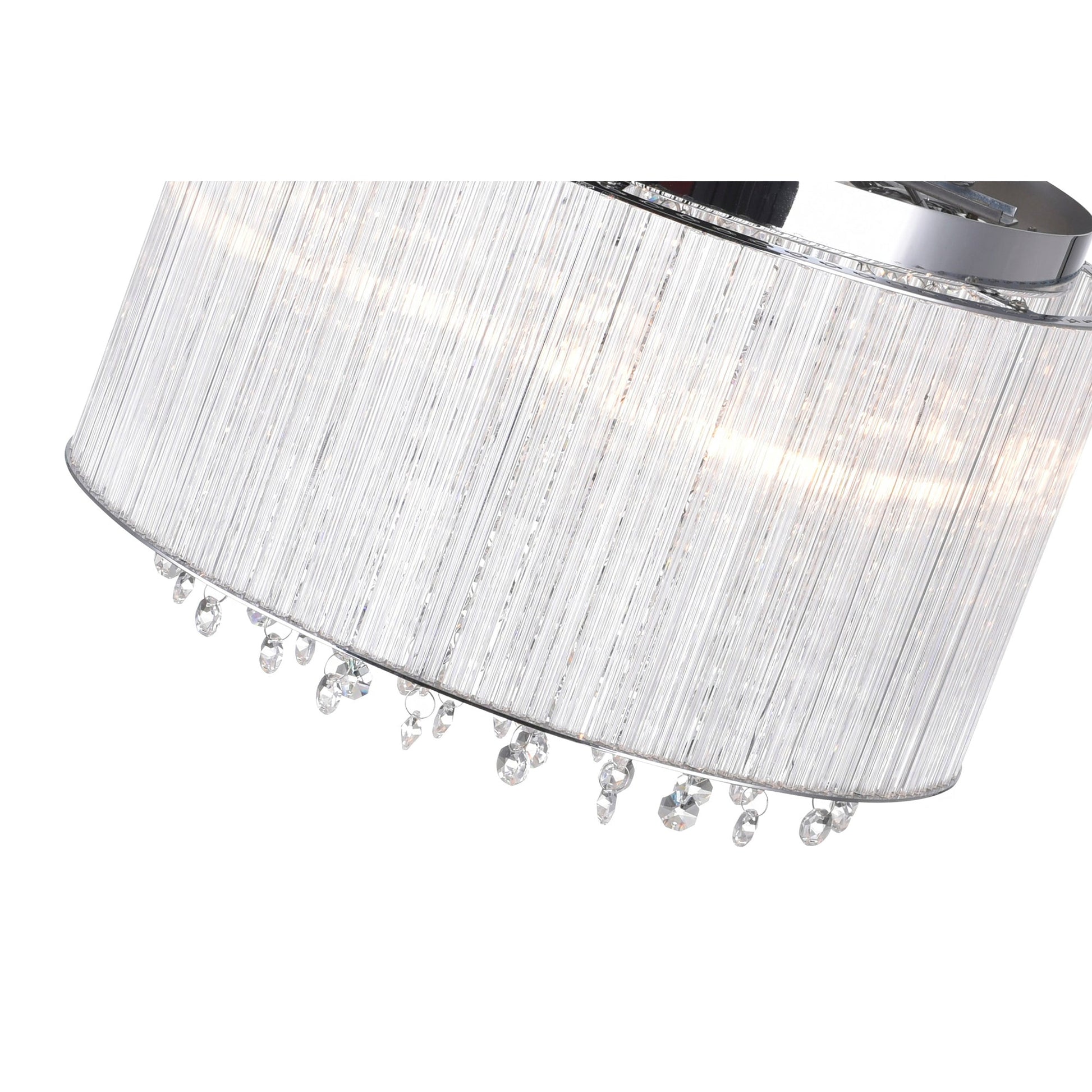 Spring Morning 6 Light Chrome Flush Mount Drum Shade