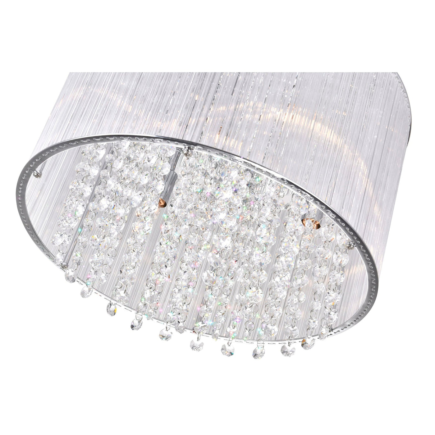 Spring Morning 6 Light Chrome Flush Mount Drum Shade