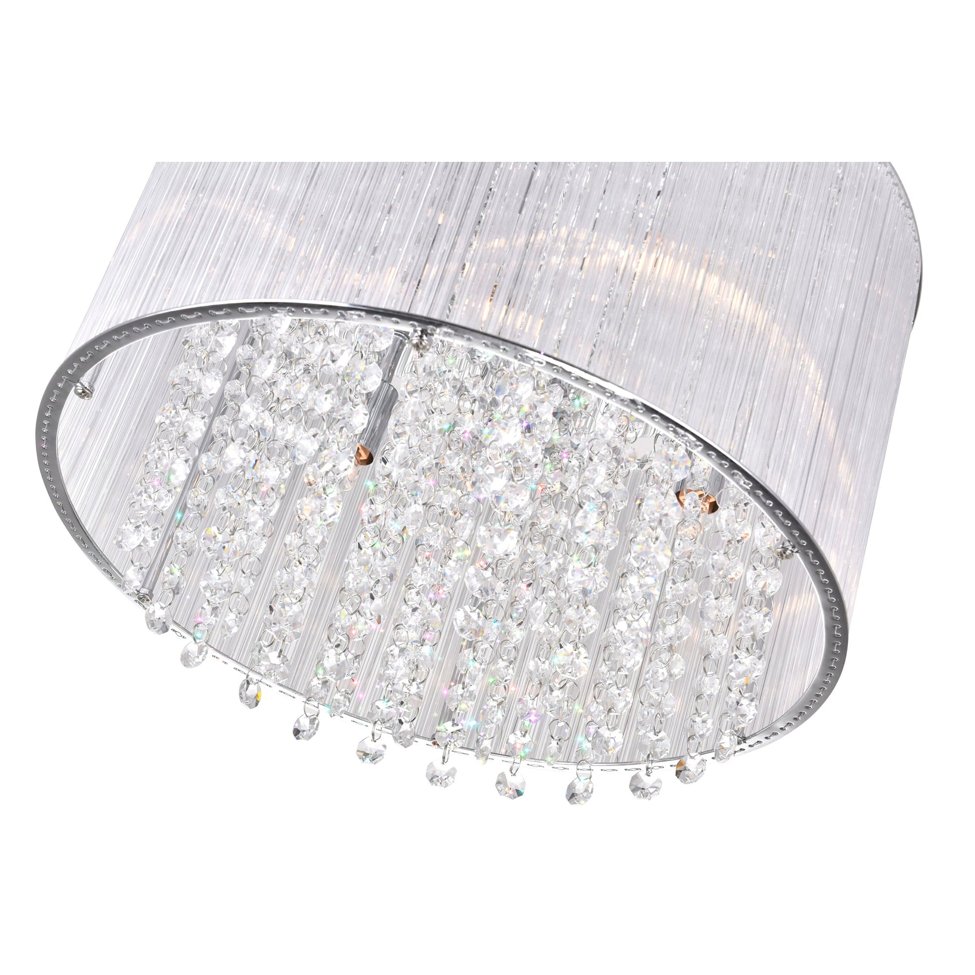Spring Morning 6 Light Chrome Flush Mount Drum Shade