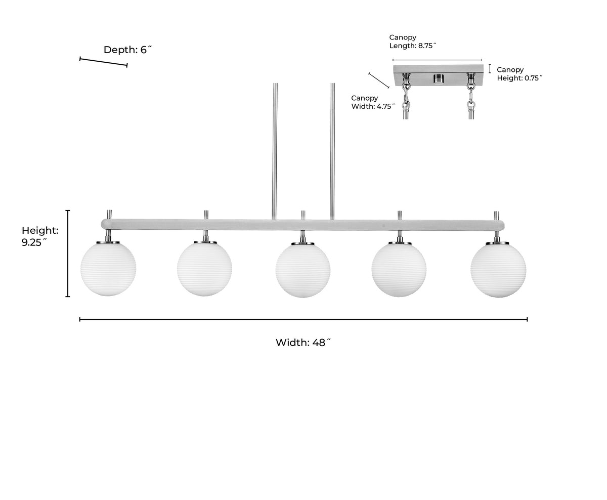 9.25'' Coretta Modern Gold 5 Light Linear Chandelier