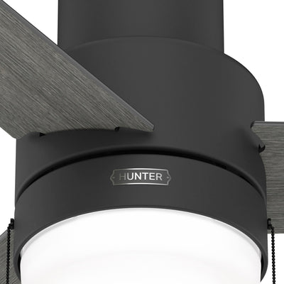 52 inch Brunner Matte Black Low Profile Ceiling Fan with LED Light Kit and Pull Chain
