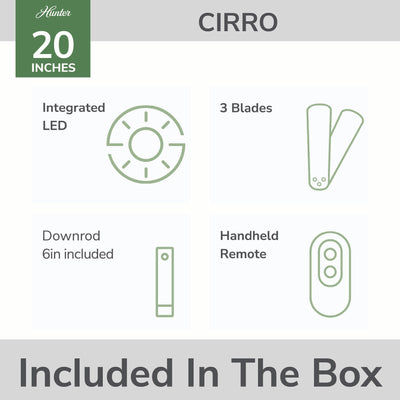 20 inch Cirro Fandelier Matte Black Ceiling Fan with LED Light Kit and Handheld Remote