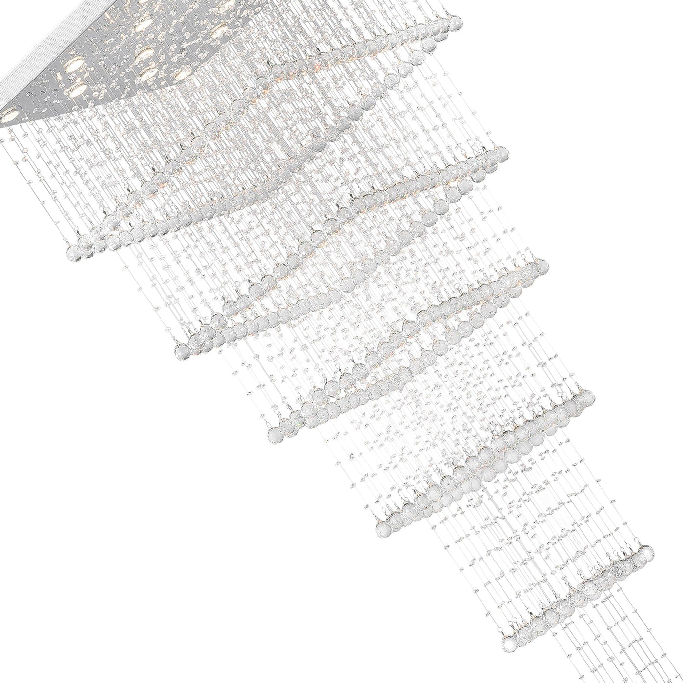 Square 16 Light Chrome Chandelier