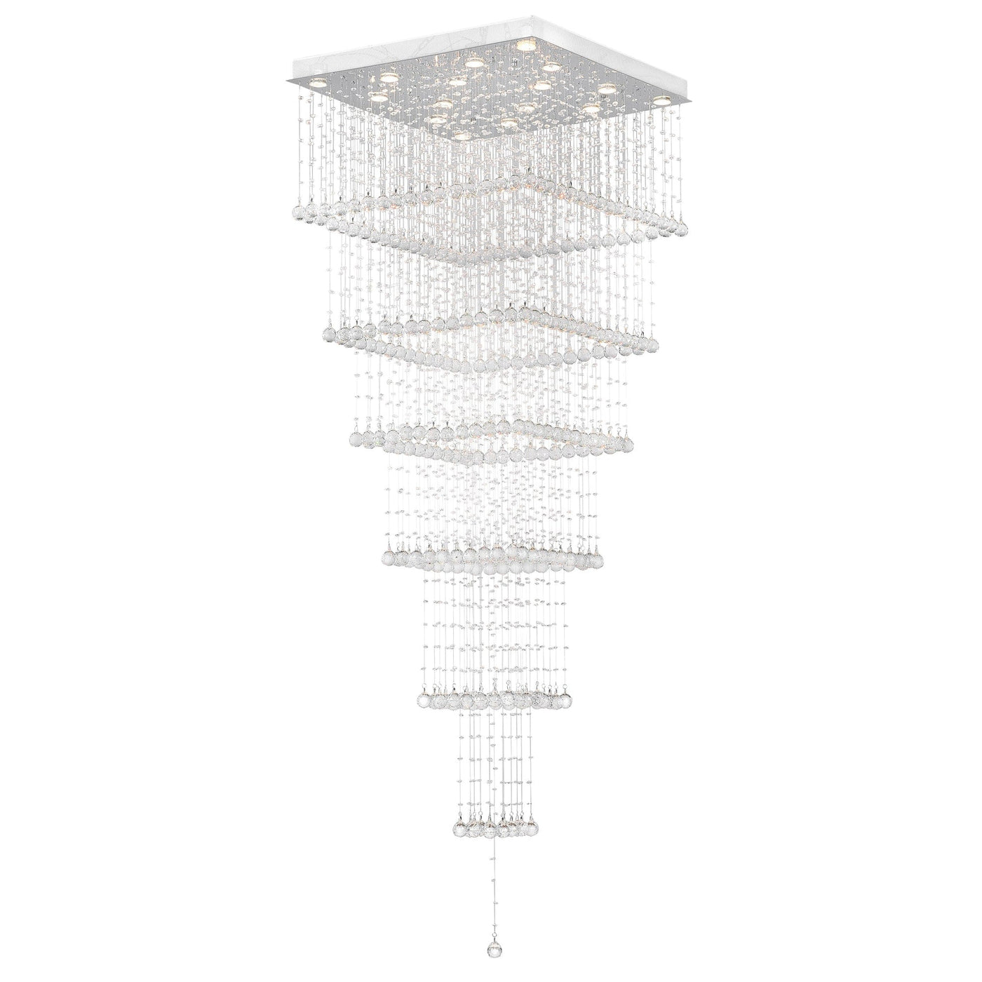 Square 16 Light Chrome Chandelier