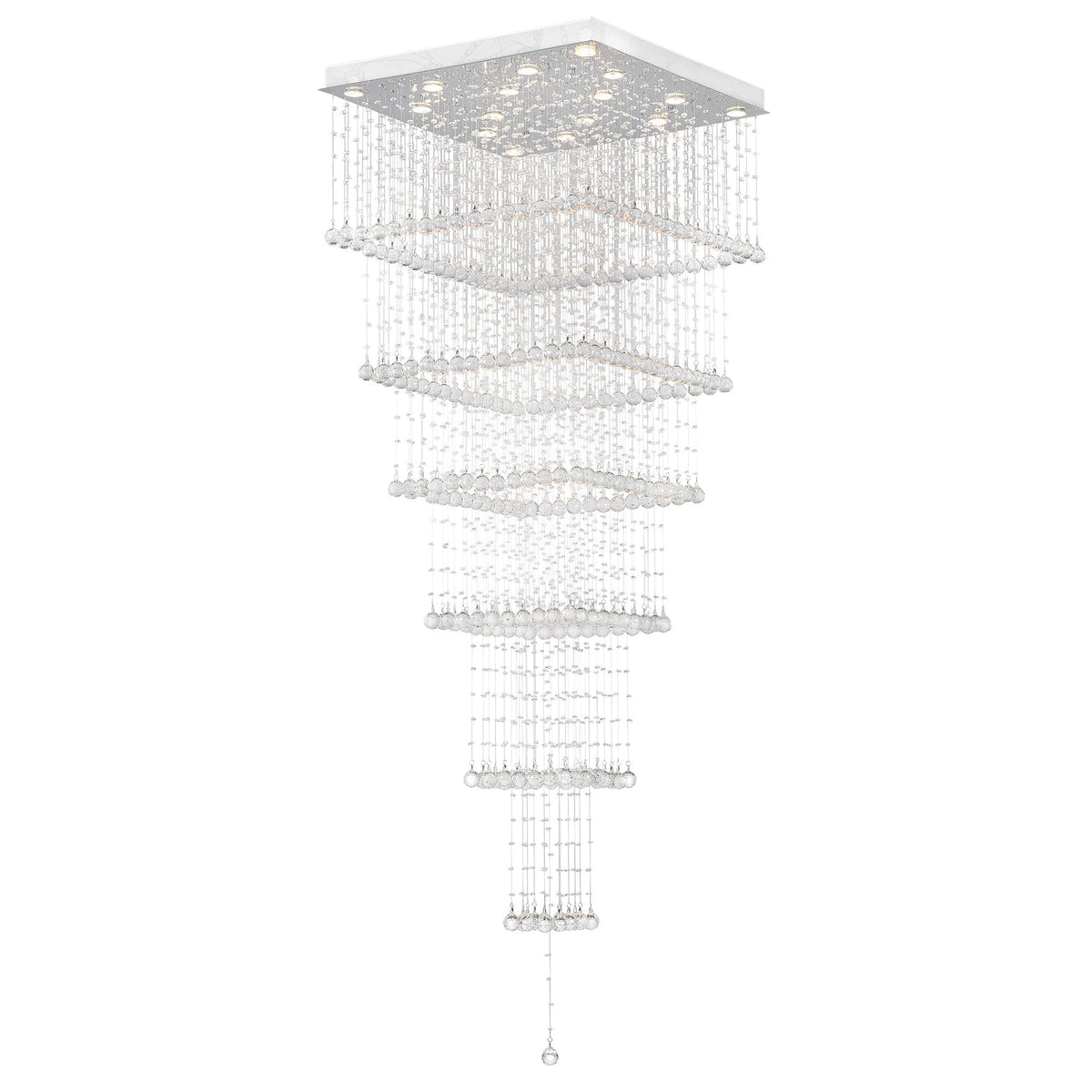 Square 16 Light Chrome Chandelier