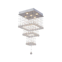 Square 5 Light Chrome Chandelier