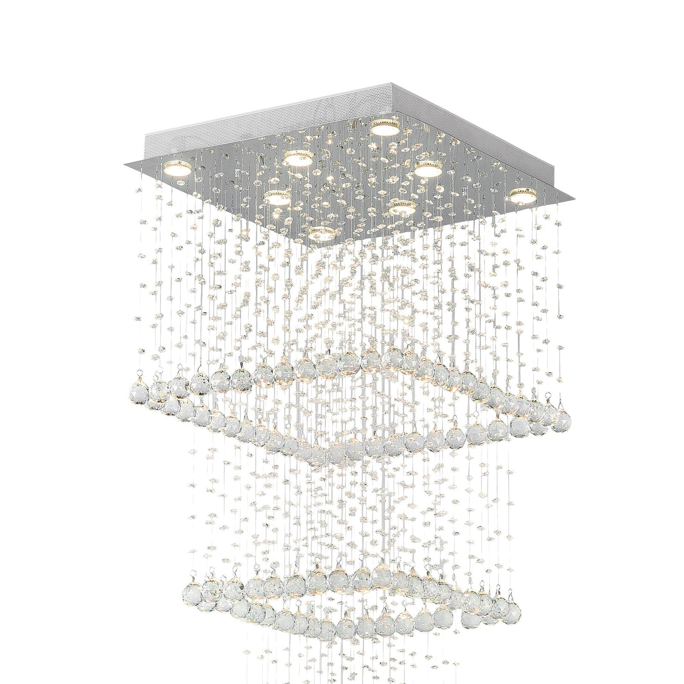 Square 8 Light Chrome Chandelier