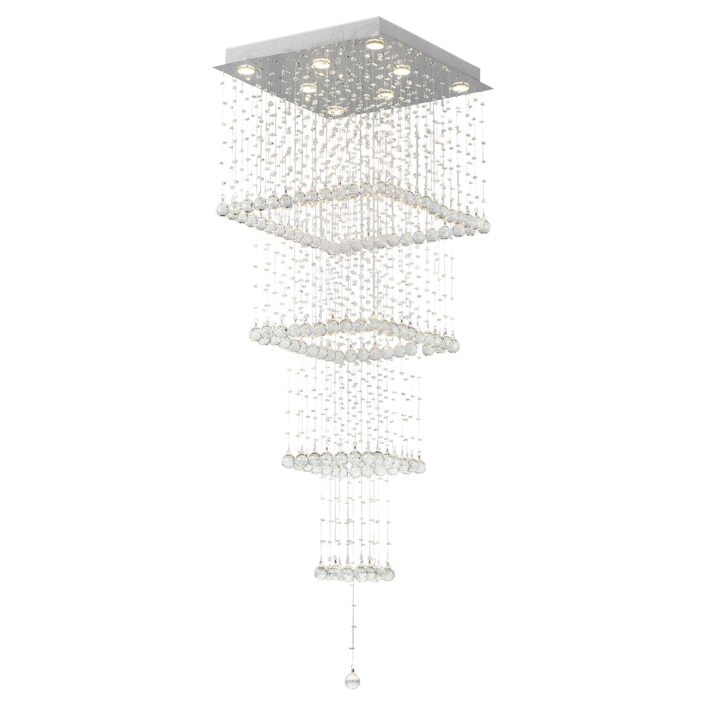 Square 8 Light Chrome Chandelier