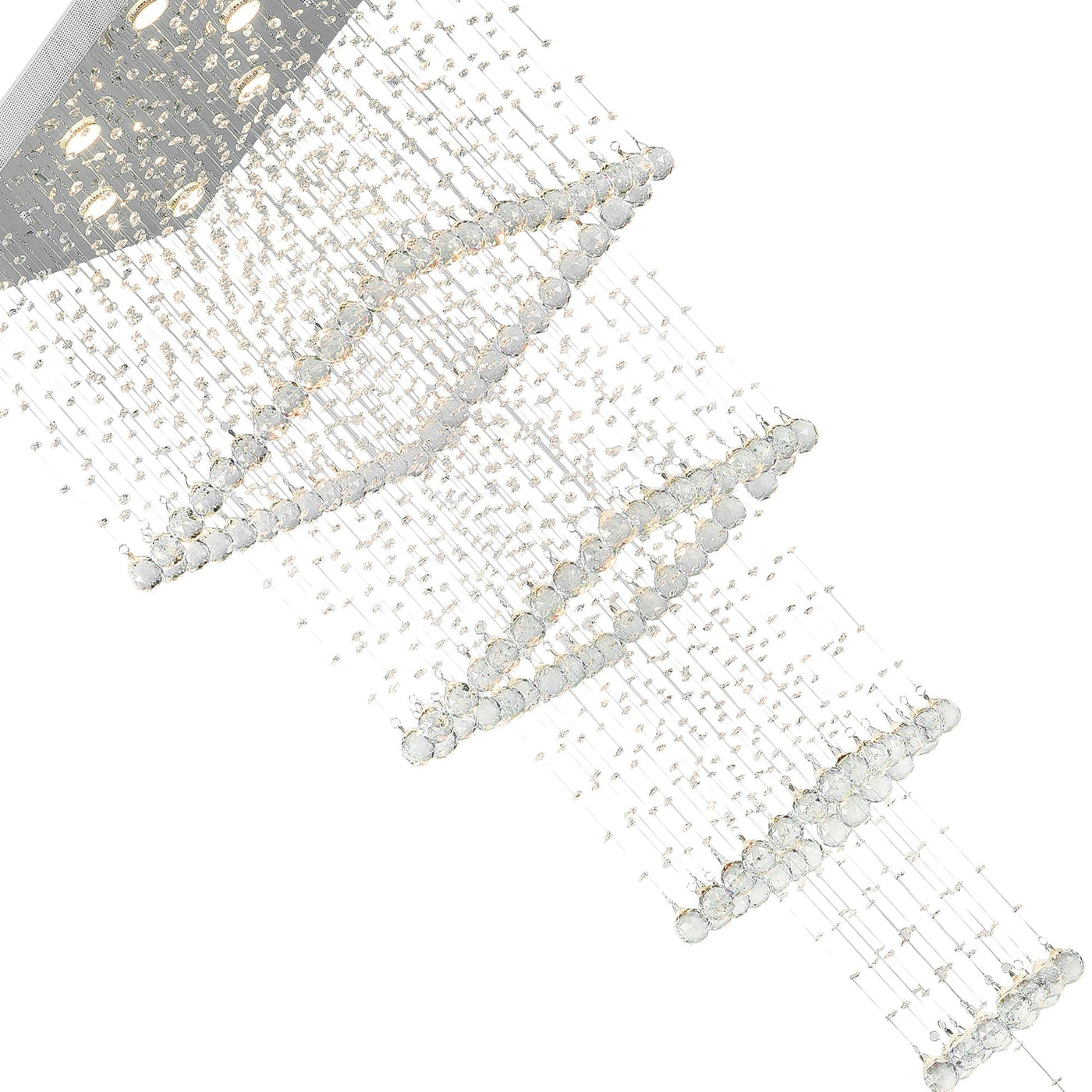 Square 8 Light Chrome Chandelier