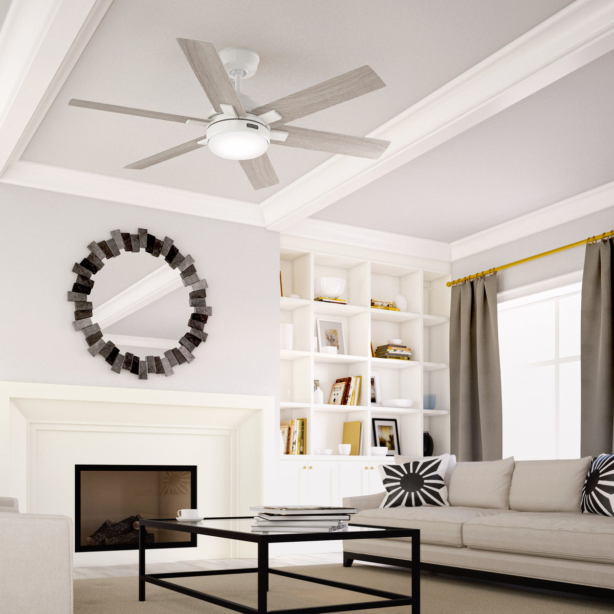 52 inch Georgetown ENERGY STAR® HunterExpress Fresh White Ceiling Fan with LED Light Kit and Handheld Remote