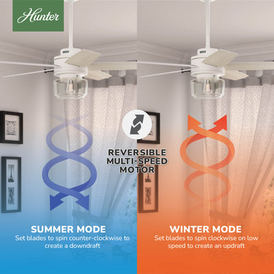 52 inch Margo Textured White Ceiling Fan with LED Light Kit and Handheld Remote