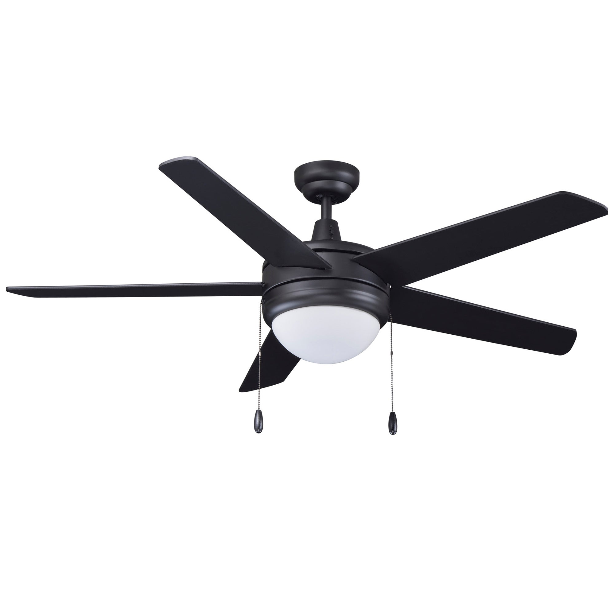 50 Inch Mirage AC Matte Black Indoor Ceiling Fan 5-Blade 2 Lights Reversible