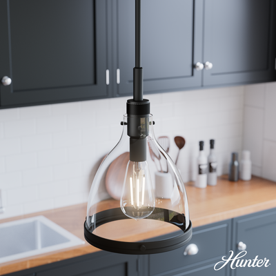 Vidria 20-inch 3-light Matte Black Round Pendant Cluster with Smoked Glass