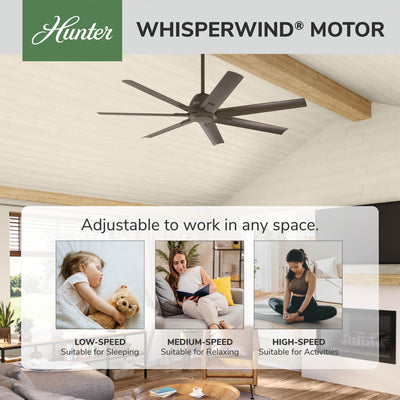 60 inch Downtown ENERGY STAR® Matte Bronze Damp Rated Ceiling Fan and Wall Control