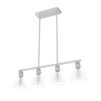 Van Nuys 32-inch 4-light Brushed Nickel Linear Chandelier with Clear Glass
