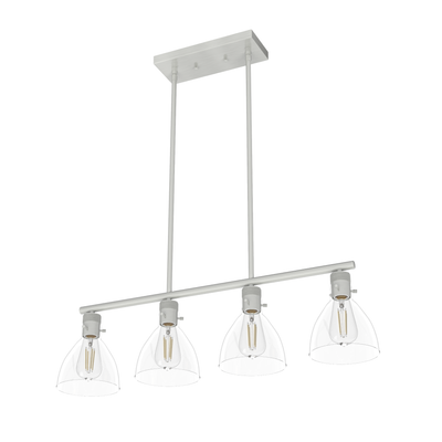 Van Nuys 32-inch 4-light Brushed Nickel Linear Chandelier with Clear Glass
