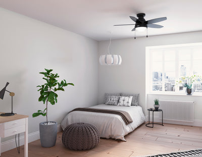 44 inch Lilliana Matte Black Low Profile Ceiling Fan with LED Light Kit and Pull Chain