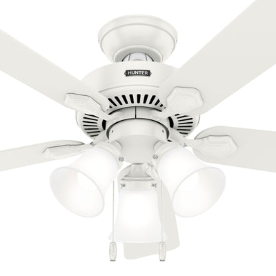 44 inch Swanson ENERGY STAR® Fresh White Ceiling Fan with LED Light Kit and Pull Chain