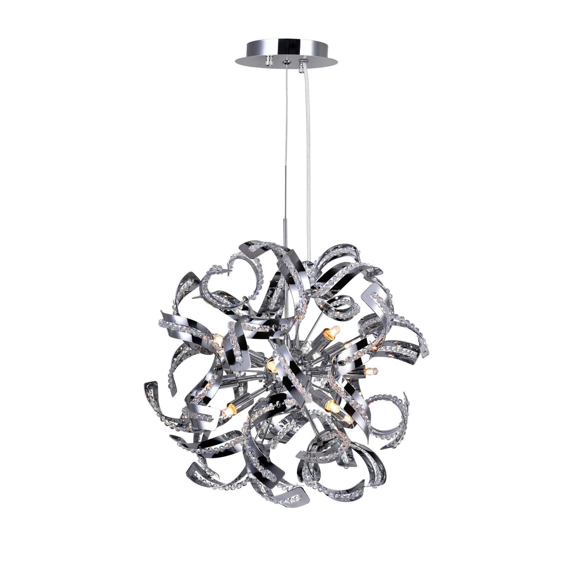 Swivel 12 Light Chrome Chandelier
