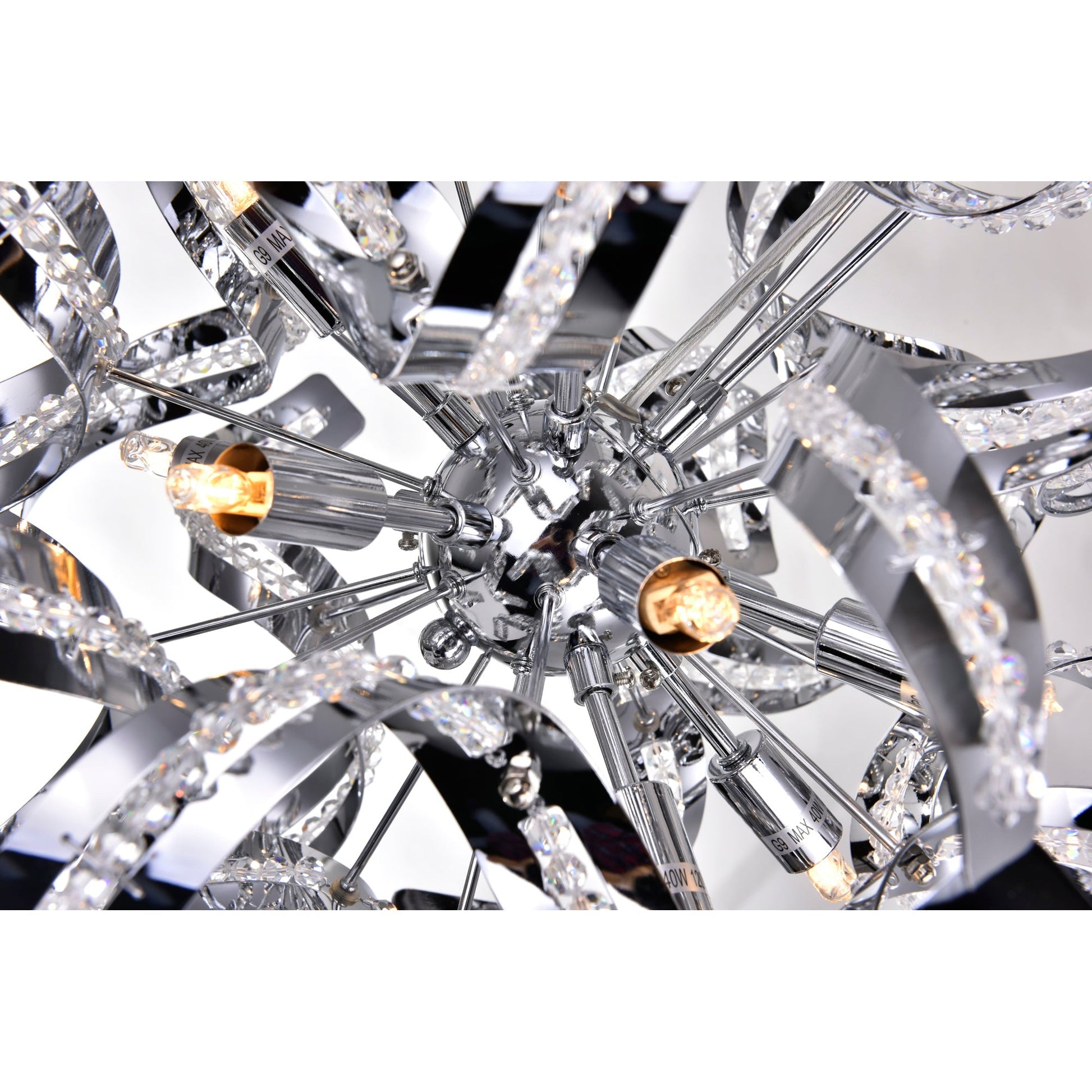 Swivel 12 Light Chrome Chandelier