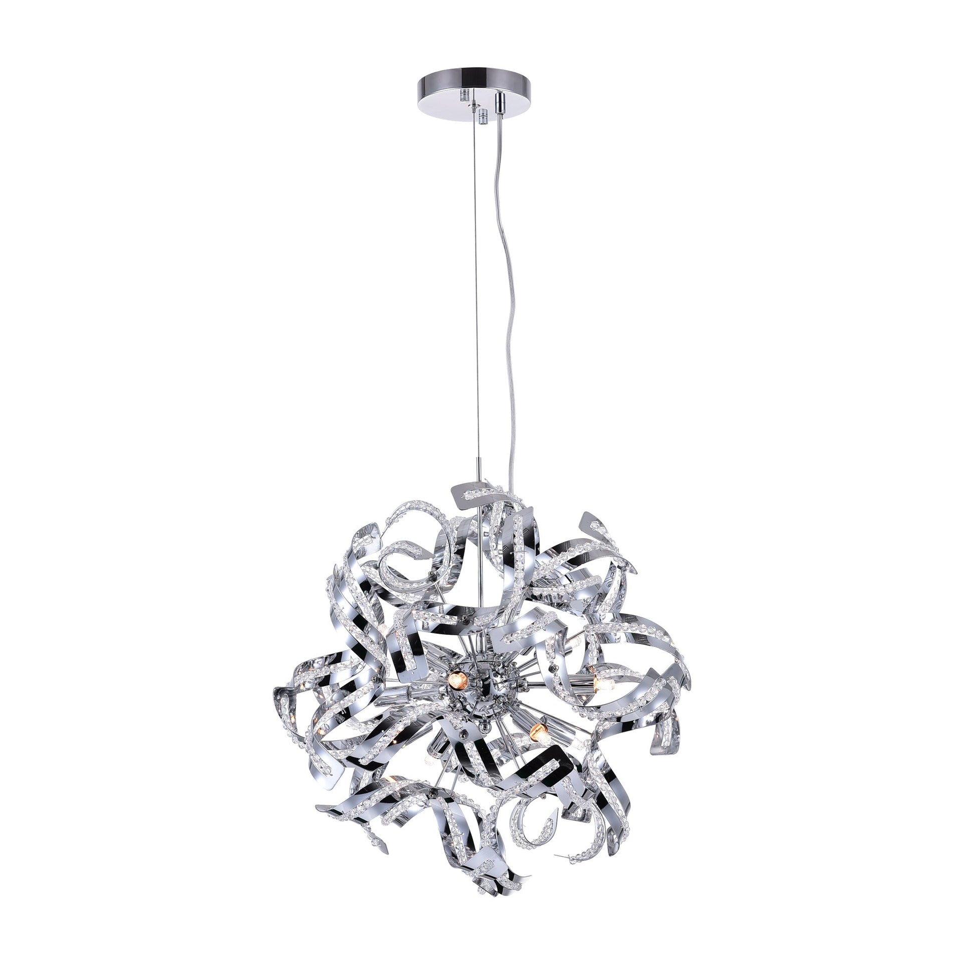 Swivel 12 Light Chrome Chandelier