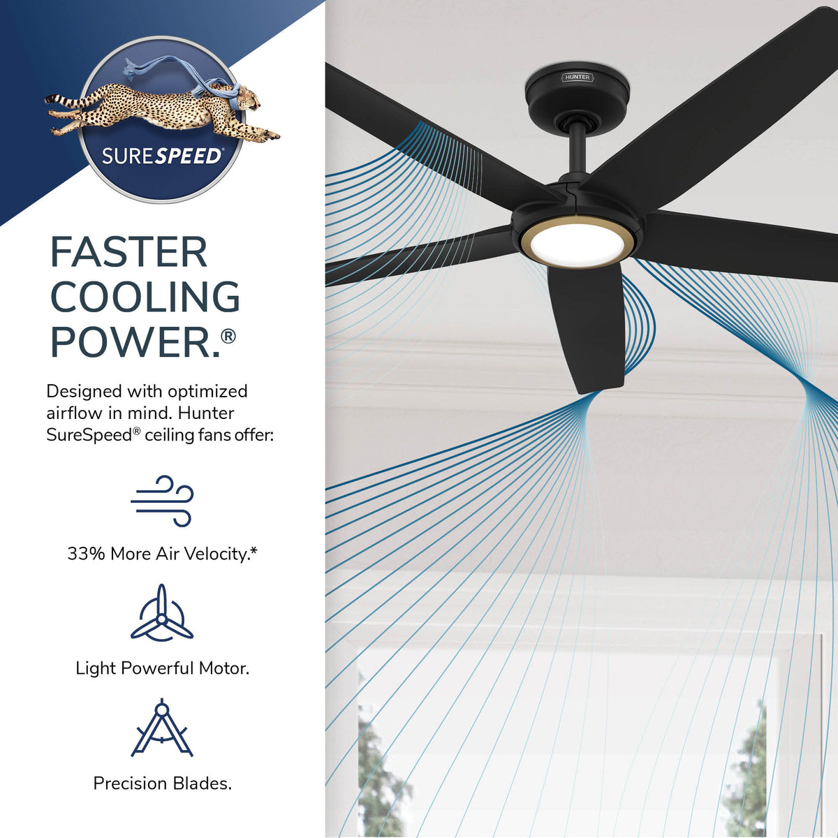 52 inch Zentech Wi-Fi ENERGY STAR® Matte Black Damp Rated Ceiling Fan with LED Light Kit and Handheld Remote