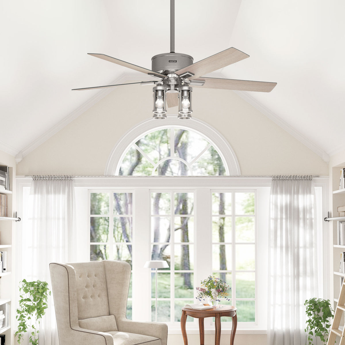 52 inch Astwood II  Brushed Nickel Ceiling Fan with LED Light Kit and Handheld Remote