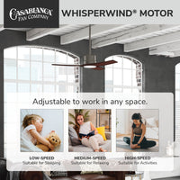 Casablanca 52 inch Piston Brushed Slate Damp Rated Ceiling Fan with LED Light Kit and Handheld Remote