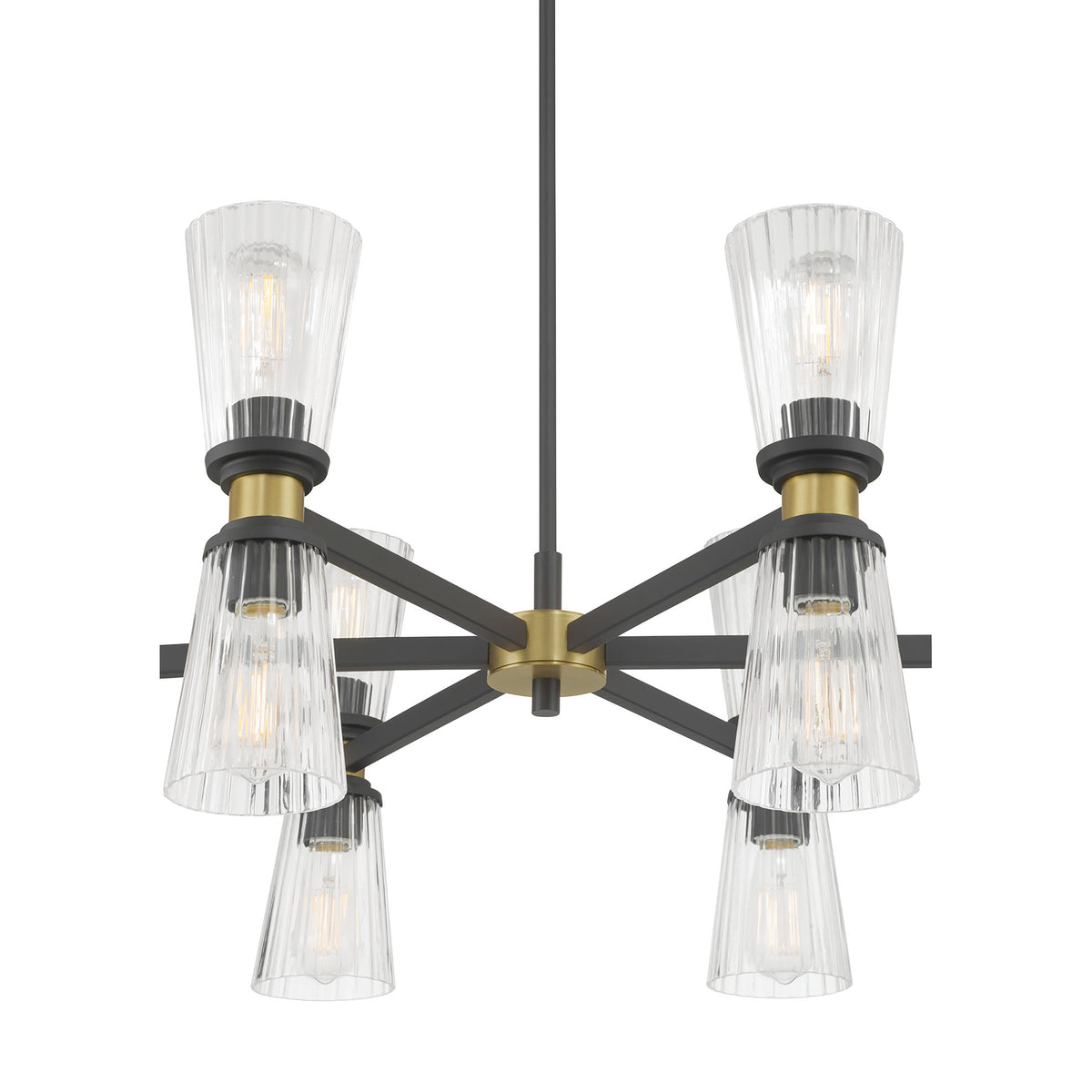13.5'' Lustria Matte Black 12 Light Chandelier