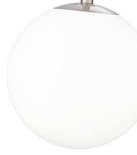 12-inch Kairo Brushed Nickel 1-Light Shiny Opal Glass Pendant Light