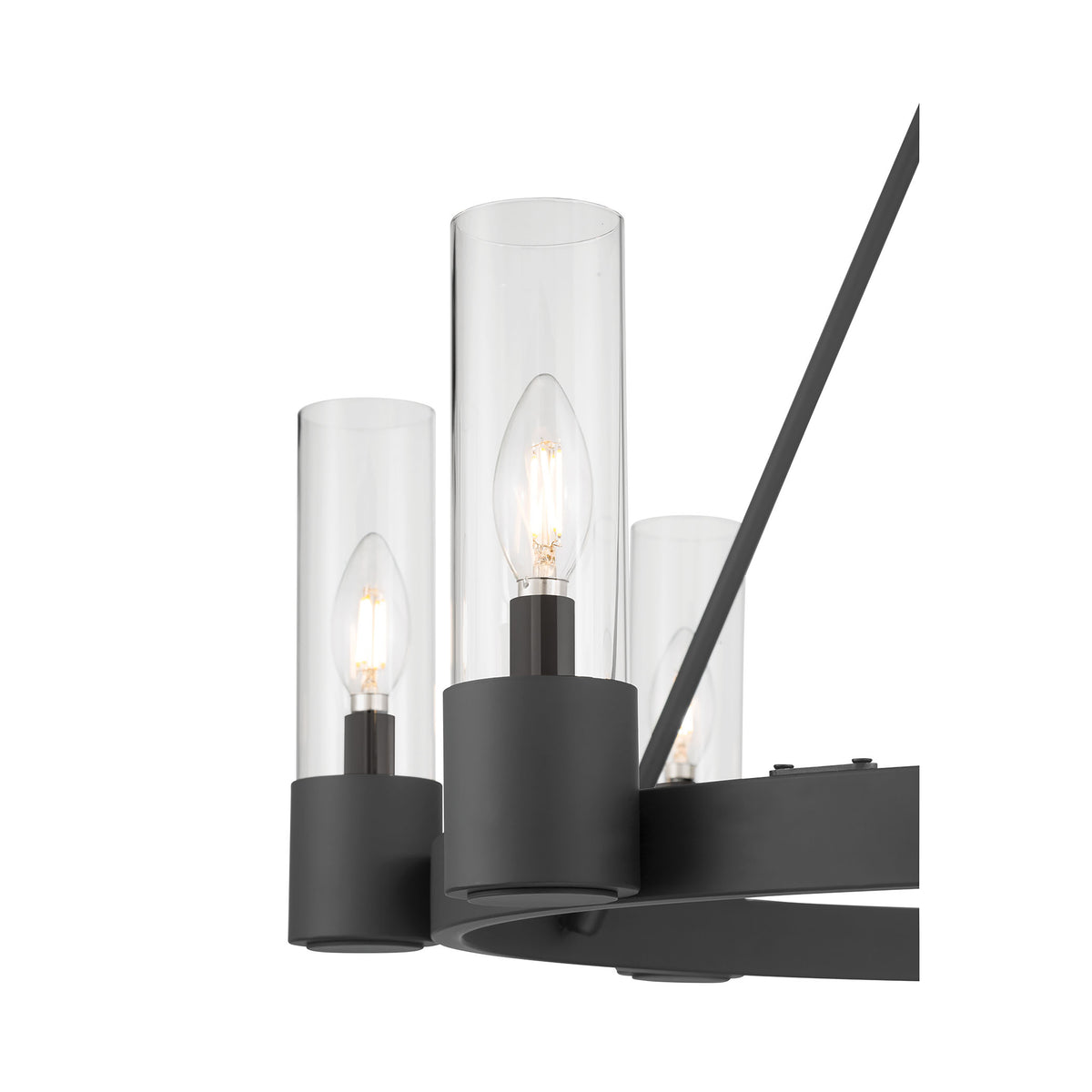 26.25'' Evandrel Matte Black 8 Light Chandelier